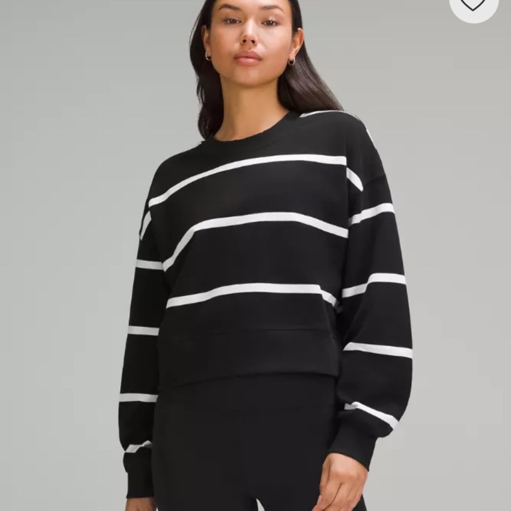 lululemon athletica Black and White Striped Sweatshirt